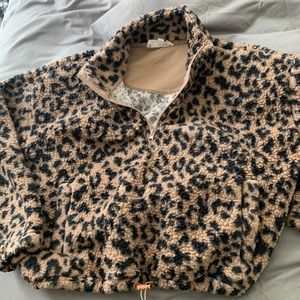 Half zip crop sweater